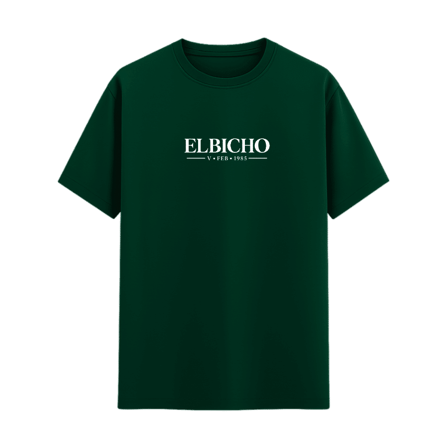 ELBICHO Crown Therapy 180 GSM Regular Fit T-Shirt Bottle Green - Front Minimalist Logo