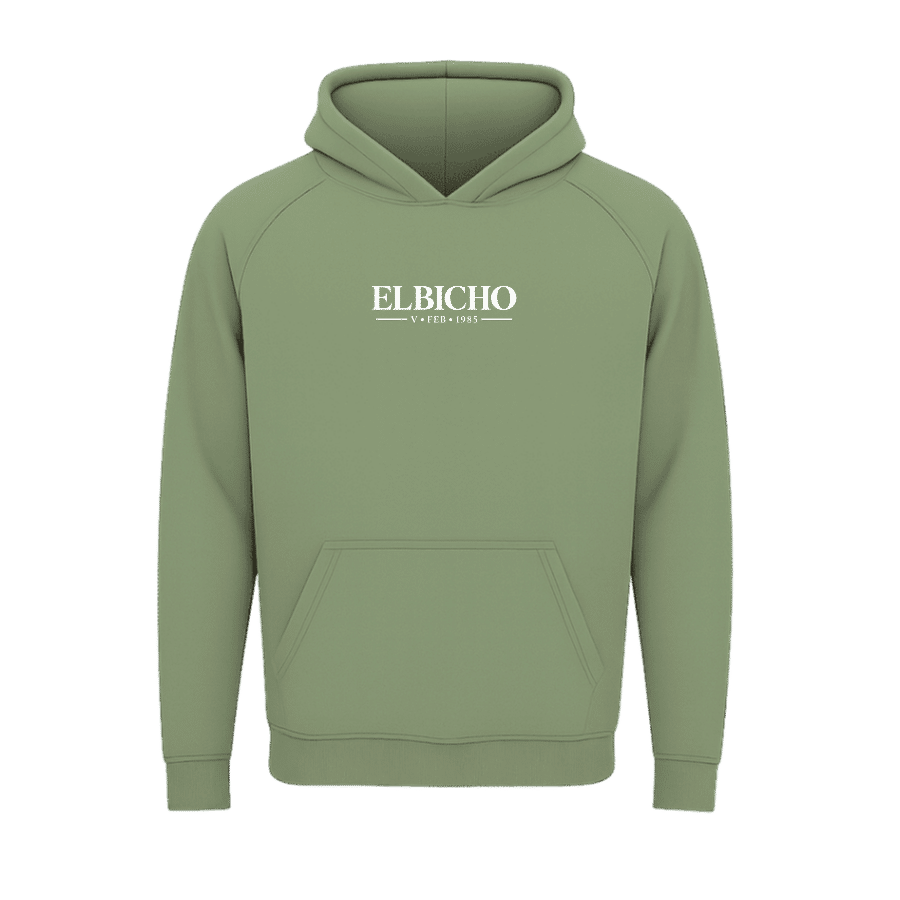 ELBICHO Vitamin Cash 350 GSM Fleece Hoodie Sage Green - Front Minimalist Typography